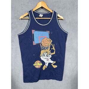 Vintage Taz Space Jam Jersey Mesh M Looney Tunes Basketball Tune Squad 90s Y2K